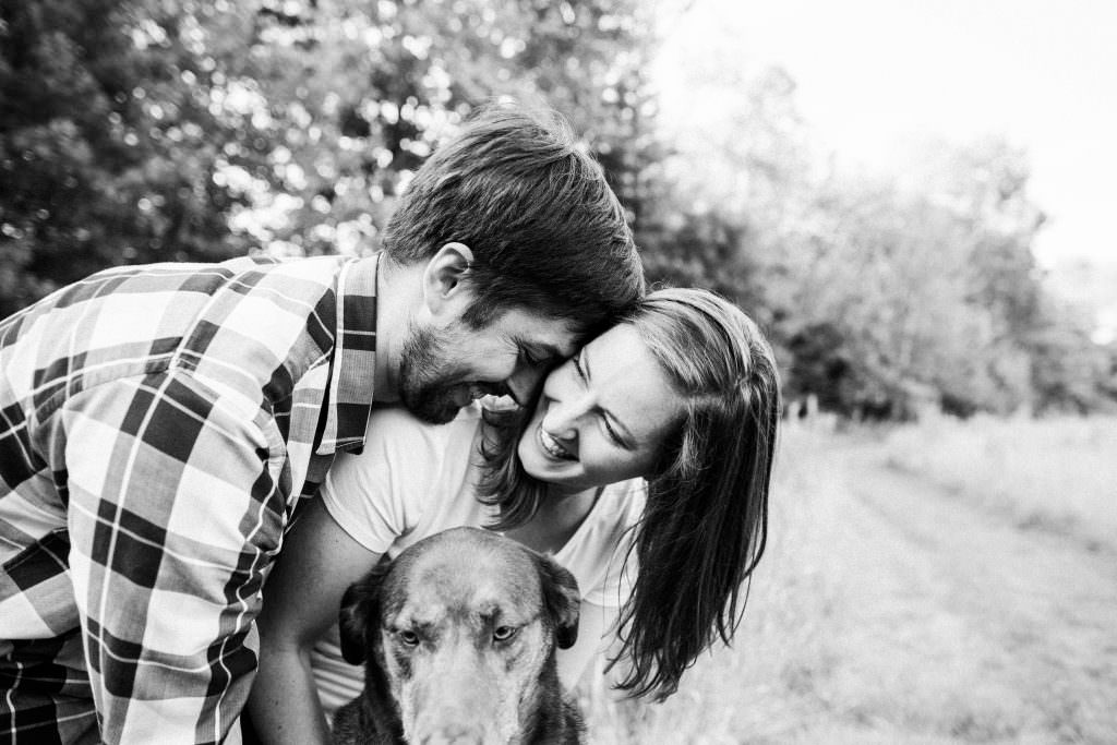 fun engagement photos on farm